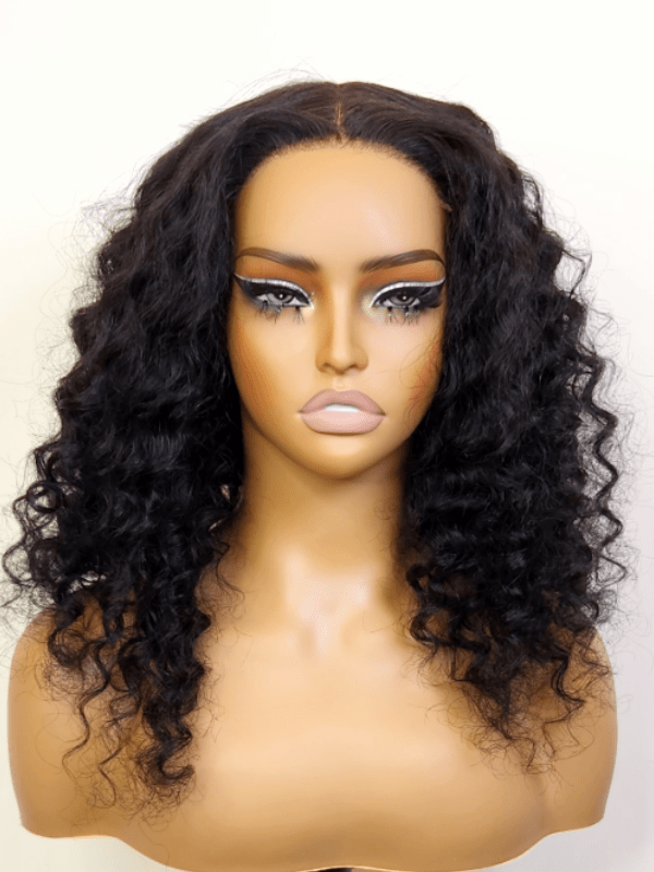 Brooklyn Hair 5x5 Swiss HD Lace Glueless Wig Deep Wave Invisible Knots Jet Black 16-18" / Jet Black