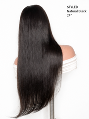 Silky Straight Glueless Wig 5x5 Swiss Lace Invisible Knots Black Edition