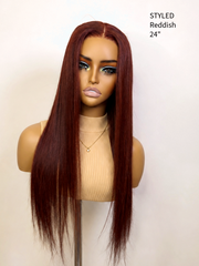 Espresso & Reddish Brown Silky Straight Glueless Wig 5x5 HD Lace Invisible Knots