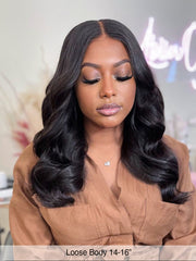 Parting Max! Natural Loose Body Wave 100% Human Ear to Ear 13x6 Lace Front Wig (LY)