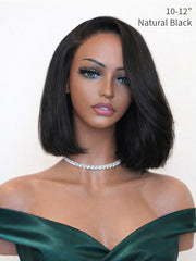 Blunt Cut Glueless Wig 5x5 Swiss HD Pre-Cut Lace Bob Invisible Knots