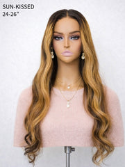 Blonde Highlighted Glueless Wig Undetectable Knots 5x5 Swiss HD Pre-Cut Lace