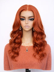 Ruby Red, Ginger, Reddish Brown Loose Body Wave Glueless Wig 5x5 HD Lace