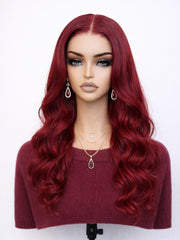 Ruby Red, Ginger, Reddish Brown Loose Body Wave Glueless Wig 5x5 HD Lace