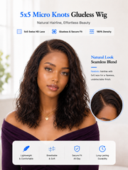 Loose Wave Glueless Wig 5x5 HD Lace Invisible Knots Pre-Bleached Knots