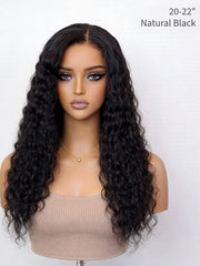 Black Deep Wave 5x5 Swiss HD Lace Glueless Wig Invisible Knots