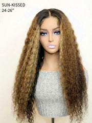 Blonde Highlights Deep Wave Glueless Wig Invisible Knots 5x5 Swiss HD Pre-Cut Lace