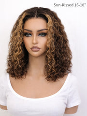 Blonde Highlights Deep Wave Glueless Wig Invisible Knots 5x5 Swiss HD Pre-Cut Lace