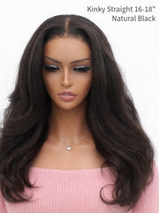Kinky Straight Glueless Wig Invisible 5x5 Swiss HD Lace 180% Density