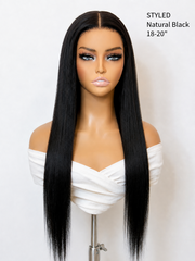 5×5 Swiss HD Lace Glueless Silky Straight Wig – Invisible Knots, Black Edition