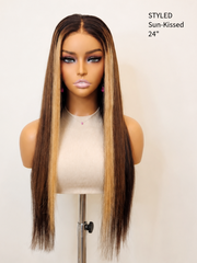 Sun-Kissed Silky Straight Glueless Wig Small Knots 5x5 Swiss HD Pre-Cut Lace