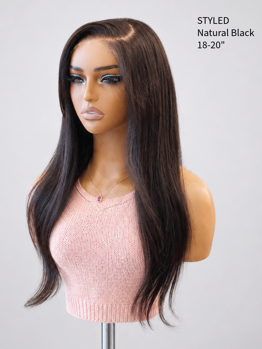 Black Edition Silky Straight Glueless Wig 5x5 Swiss HD Lace 180% Density - 18-20" / Natural Black