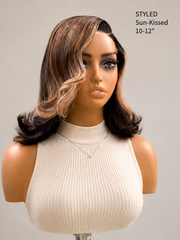 Blonde Highlights Blunt Cut Glueless Wig 5x5 HD Lace Bob 10-12" Sun-Kissed