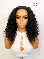 Black Deep Wave 5x5 Swiss HD Lace Glueless Wig Invisible Knots