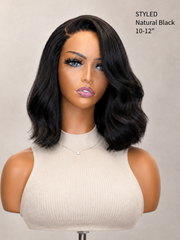 Blunt Cut Bob Short Style Glueless Wig 5x5 HD Lace Black Edition