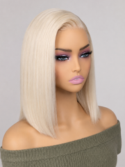 Platinum Perfection 13x4 HD Lace Frontal Wig Straight Bob 12" 200% Density