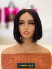 Blunt Cut Glueless Wig 5x5 Swiss HD Pre-Cut Lace Bob Invisible Knots