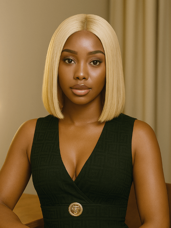 Brooklyn Hair #613 Blunt Cut 13x6 HD Lace Front Wig Straight Bob 12" $129.99 12" / Blonde