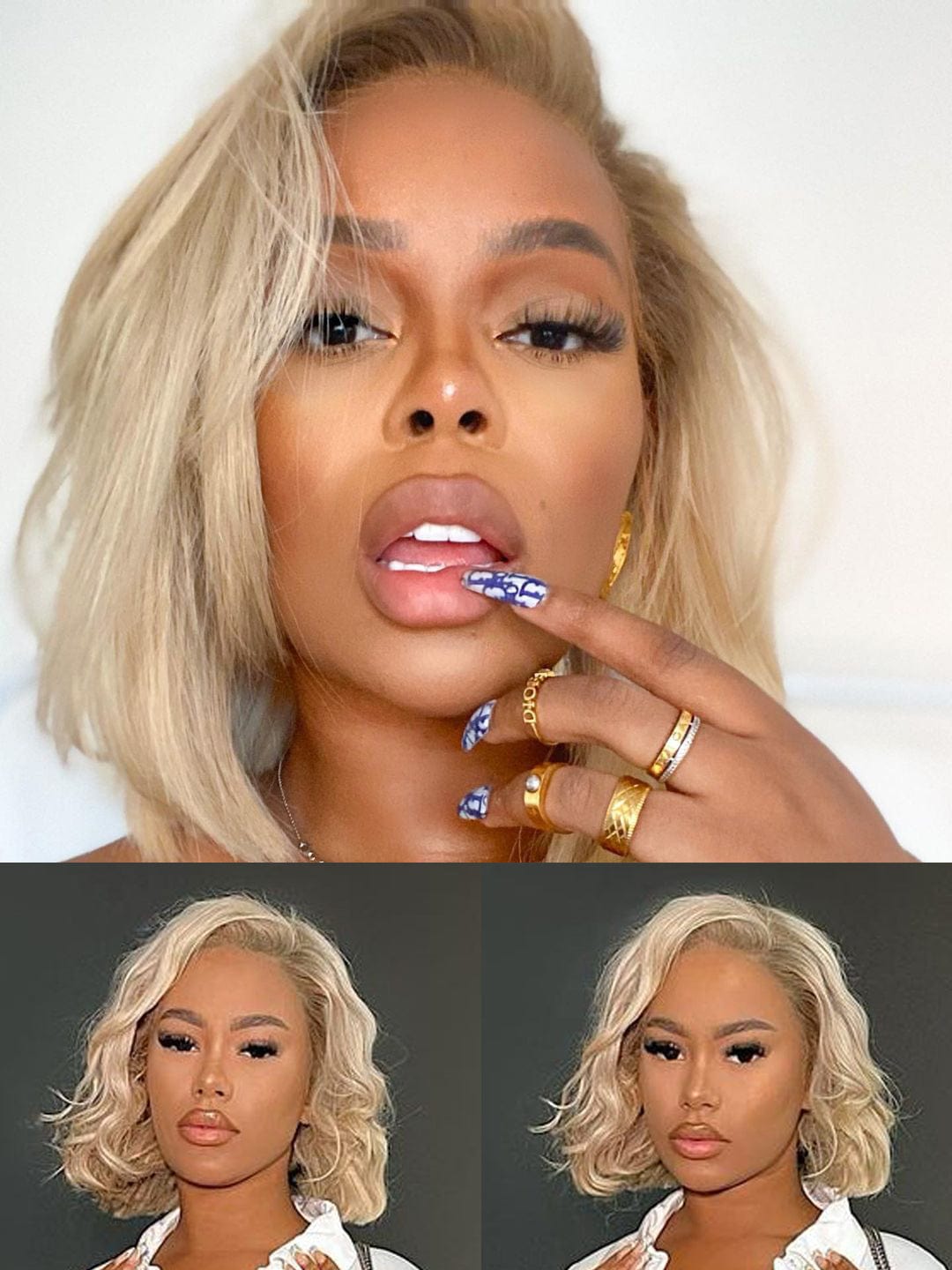 Brooklyn Hair #613 Bob 13x4 Lace Frontal Wig Swiss HD Lace Frontal Straight Bob 12" 200% Density 12" / #613 Platinum Blonde / Swiss HD Lace Frontal