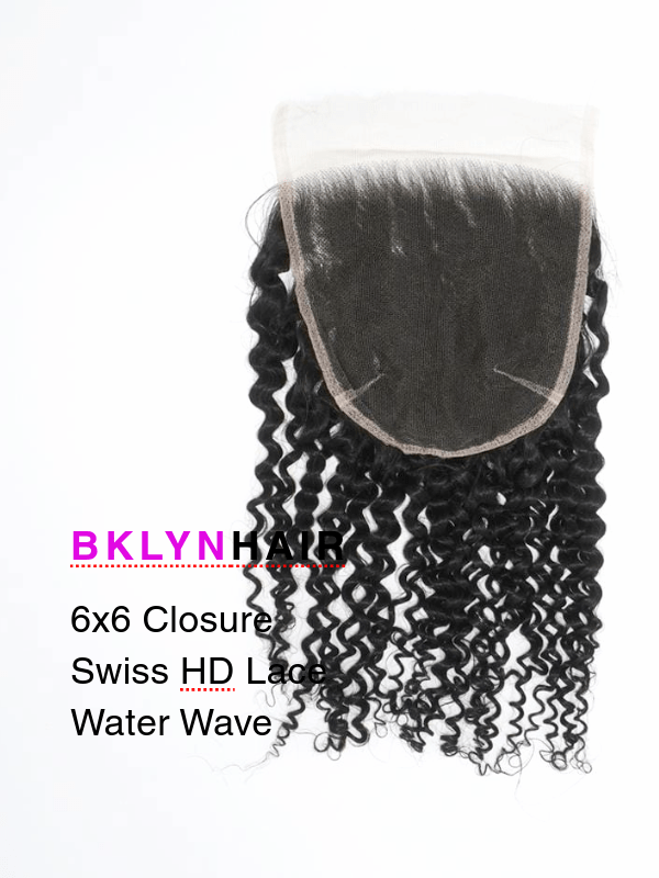Brooklyn Hair 6x6 HD Lace Closure – Bohemian Jerry Curl True Swiss HD 100% Remy Human Hair 14" / Water Wave / Swiss HD Lace