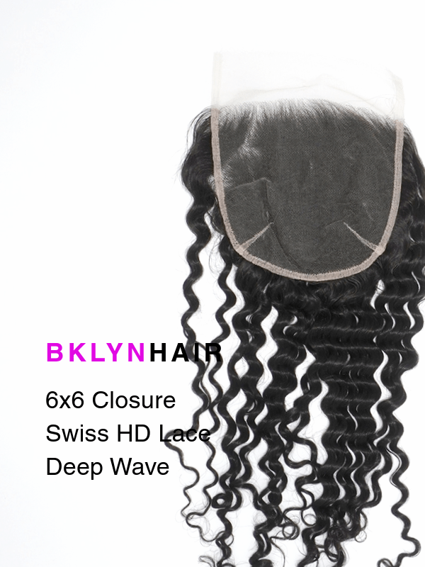 Brooklyn Hair 6x6 HD Lace Closure – Caribbean Deep Wave True Swiss HD 100% Remy Human Hair