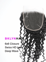 6x6 HD Lace Closure – Caribbean Deep Wave True Swiss HD 100% Remy Human Hair