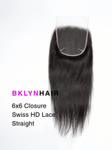 6x6 HD Lace Closure – Straight True Swiss HD 100% Remy Human Hair