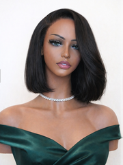 Blunt Cut Glueless Wig 5x5 Swiss HD Pre-Cut Lace Bob Invisible Knots