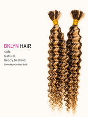 Premium 100% Human Braiding Hair Bulk - Caribbean Deep Wave Sun-Kissed