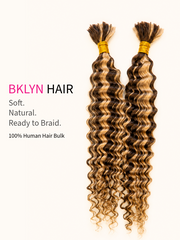 Premium 100% Human Braiding Hair Bulk - Caribbean Deep Wave Sun-Kissed