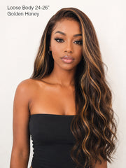 Sunlit Elegance Natural Loose Body Wave 13x4 HD Lace Front Wig Golden Honey