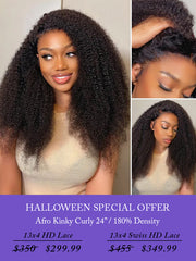 Coil Perfection Afro Kinky Curly 13x4 HD Lace Front Wig 180% Density