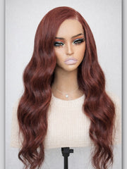 Ruby Red, Ginger, Reddish Brown Loose Body Wave Glueless Wig 5x5 HD Lace