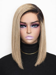 Ombre Ash Blonde 5x5 HD Pre-Cut Lace Glueless Bob Style Wig 10-12"