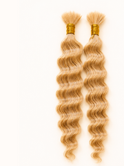 Premium 100% Human Braiding Hair Bulk - Peruvian Deep Twist #Honey Blonde