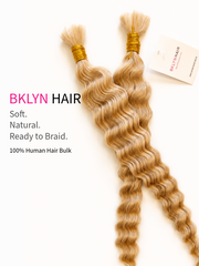 Premium 100% Human Braiding Hair Bulk - Peruvian Deep Twist #Honey Blonde