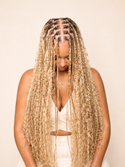 Premium 100% Human Braiding Hair Bulk - Peruvian Deep Twist #Honey Blonde