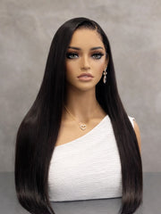 Raw Hair Tiny Knots 13x6 HD Lace Frontal Wig Straight Pre-Plucked & Bleached
