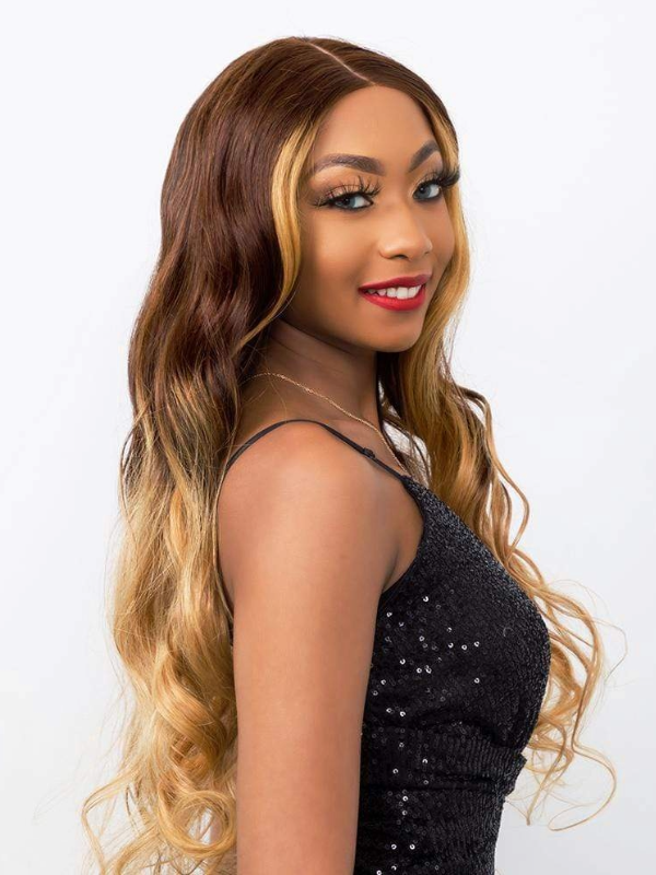 Blonde Highlighted Parting Max! Natural Loose Body Wave 100% Human Ear to Ear 13x6 Lace Front Wig 24-26"