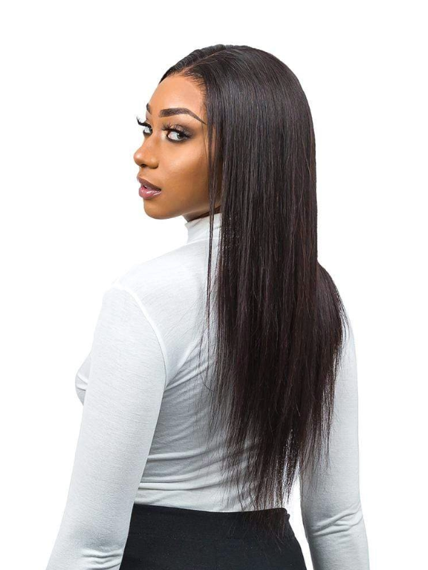 Huge Sale! Ear to Ear 100% Human Silky Straight 13x6 Lace Front Wig Natural Black (LY)