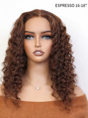 Espresso & Reddish Brown Water Wave Glueless Wig 5x5 HD Lace Pre-Cut