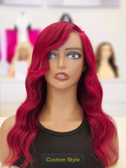 Ruby Red, Ginger, Reddish Brown Loose Body Wave Glueless Wig 5x5 HD Lace