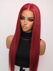 Ruby Red, Ginger, Reddish Brown Straight Glueless Wig 24-26" 5x5 HD Lace 180%