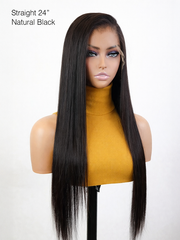 Silky Straight 13x4 Swiss HD Lace Frontal Wig 180% Fullness