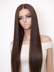 Espresso & Reddish Brown Silky Straight Glueless Wig 5x5 HD Lace Invisible Knots