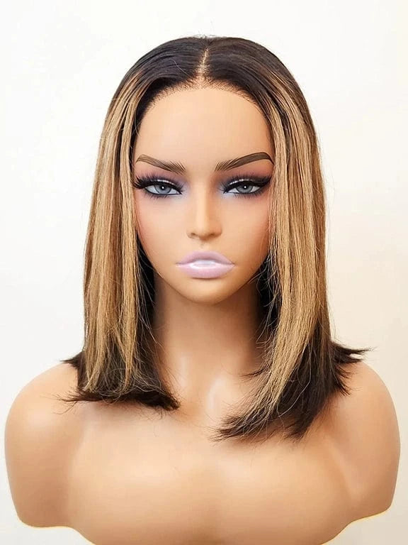 Brooklyn Hair Blunt Cut Glueless Wig 5x5 Swiss HD Pre-Cut Lace Bob Invisible Knots