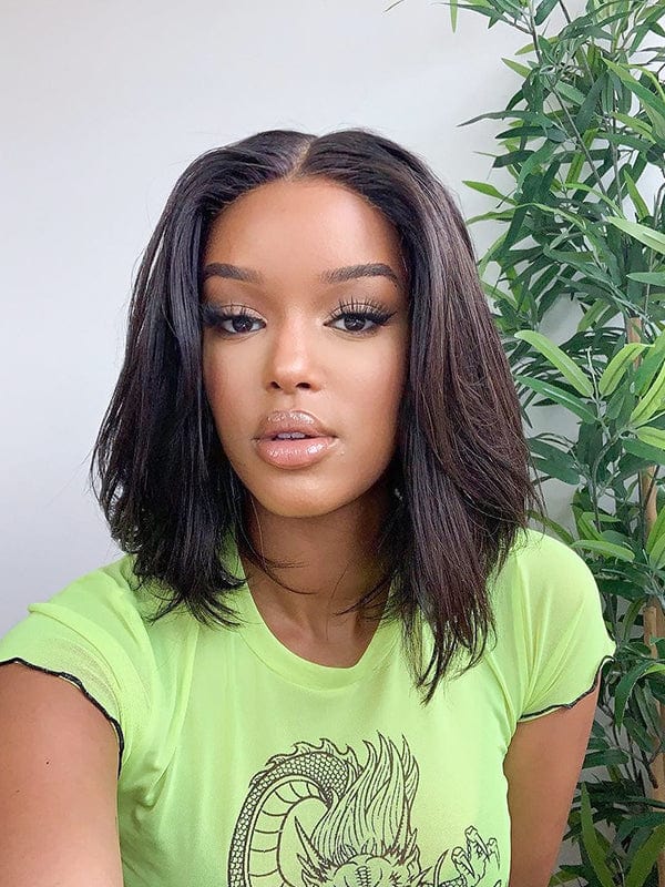 Brooklyn Hair Blunt Cut Glueless Wig 5x5 Swiss HD Pre-Cut Lace Bob Invisible Knots