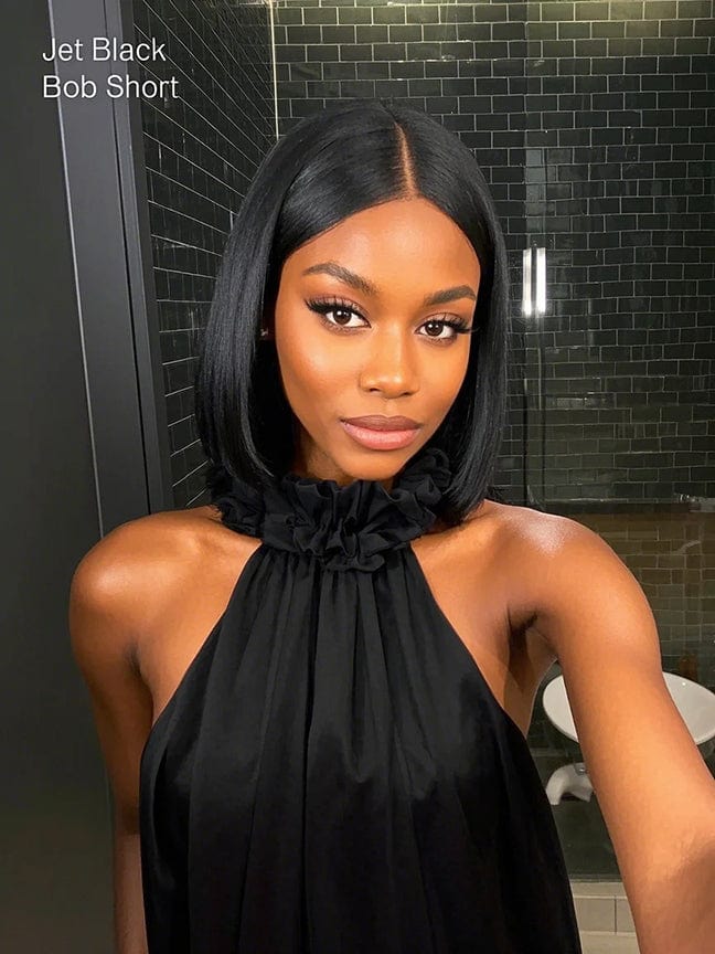 Brooklyn Hair Blunt Cut Glueless Wig 5x5 Swiss HD Pre-Cut Lace Bob Invisible Knots