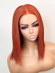 Brooklyn Hair Blunt Cut Glueless Wig 5x5 Swiss HD Pre-Cut Lace Bob Invisible Small Knots Bob Style 10-12" / GINGER