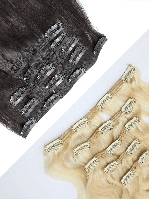 Brooklyn Hair Clip-In Hair Extensions Platinum Blonde Body Wave